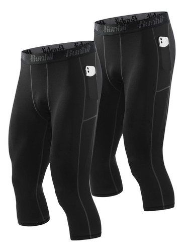 Pantalones De Compresion Runhit Para Hombre (paquete De 2),