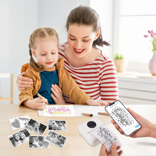 Mini Impresora Térmica Portátil Bluetooth 14 Roll 200 Dpi