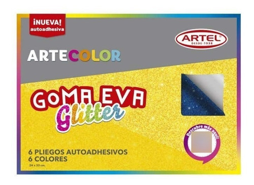 Carpeta Artecolor Goma Eva Glitter Con Adhesivo Artel