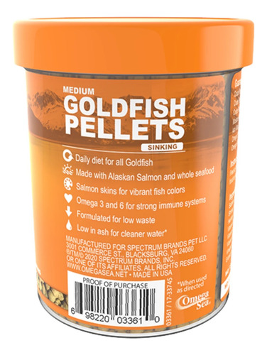 Alimento Para Peces Omega One Goldfish Pellets 4mm 119g