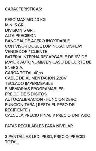 Balanza Comercial Digital Acs-40