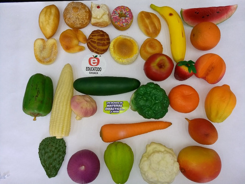 Miniatura Plástico 100% Reales: Frutas Y Verduras 100 Pzas 