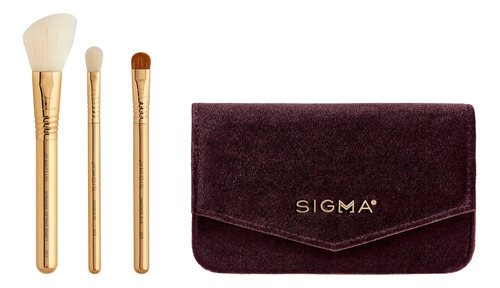 Sigma Trio De Brochas Set Viaje + Cosmetiquera Nuevo Origina