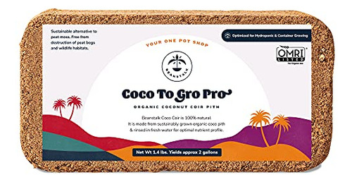 Coco Coir Orgánico (1.4 Libras, 1 Ladrillo) Coco To Gr...