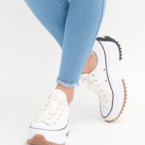 Imagen 7 de 10 de Jeans Tiro Alto Azul Flecos Stretch Dama Skinny Levantacola