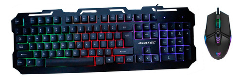 Kit Gamer Teclado Y Mouse Rgb Avatec Cmk-8407b Entrega Ya!!