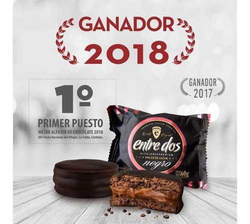 Imagen 3 de 8 de 5 Cajas Con 6 Alfajores Entredos Surti - Negro, Blanco Y Ron