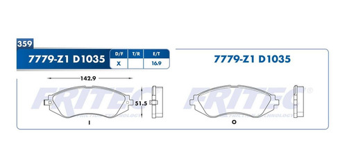 Balatas Delanteras Chevrolet Spark 1.2l 2013-2015 Fritec