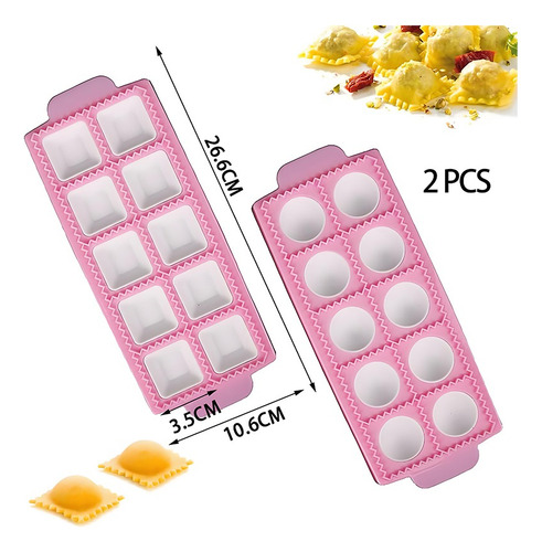 Moldes Para Pasta En U, 2 Unidades De Ravioles De Silicona P Rosa Corazón
