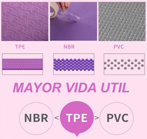 Imagen 5 de 7 de Yoga Mat Colchoneta Pilates Caucho Tpe Ecologico Unica Crazy