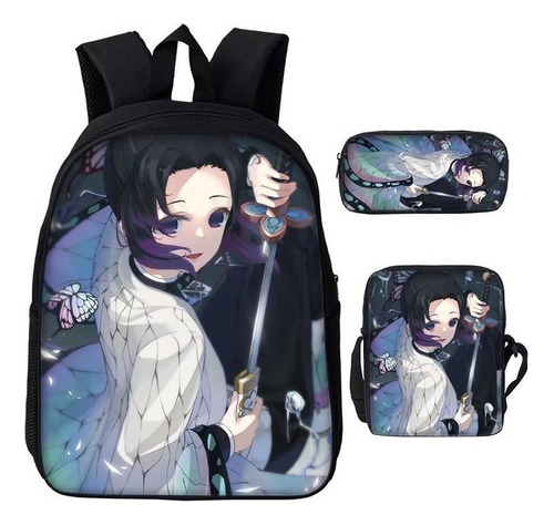 Mochila Demon Slayer Bolsas De Mensajero Informales 3 Piezas .