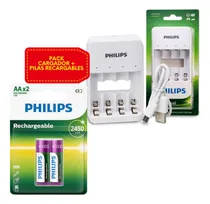 Comprar Cargador Philips 4 Pilas Aaa\u002Faa + 2 Pilas Aa Recargable Otec
