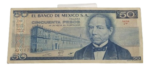 Billete Antiguo 50 Pesos De 1981 Serie Jy Benito Juarez