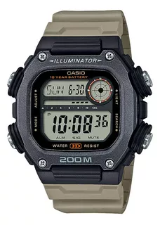 Reloj Digital Casio Para Caballero Dw-291hx-5avcf Color De La Correa Verde Musgo Color Del Bisel Gris Color Del Fondo Negro