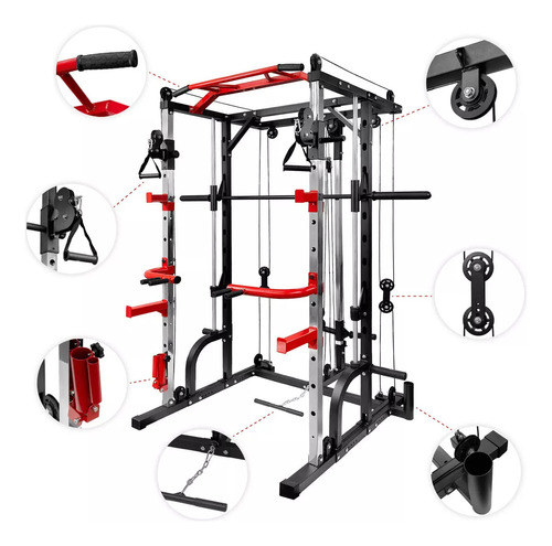 Jaula Smith Gimnasio Multifuncional Power Rack Poleas