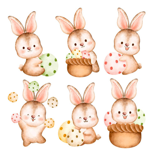 Clipart Conejos De Pascua Bebes Acuarela