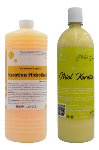 Kit Shampoo De Keratina Y Acond. Miel & Keratina
