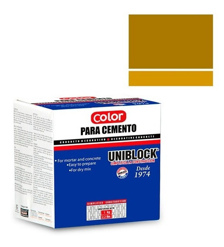 Color P/ Cemento Amarillo Oxido Polvo Pigmento 1kg Uniblock
