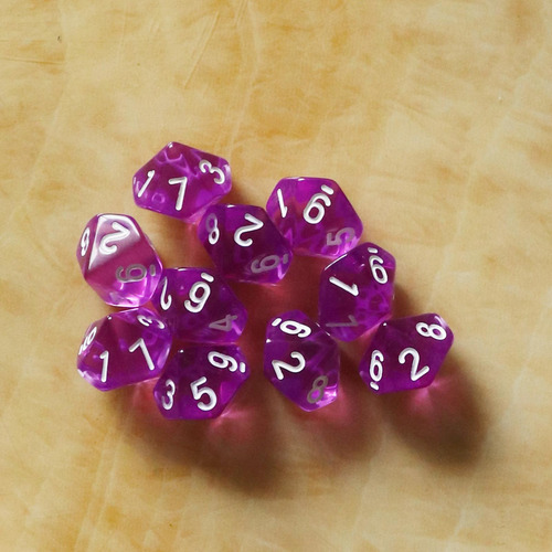 6 Colores 10pcs / Set Games Multi D10 Púrpura Púrpura