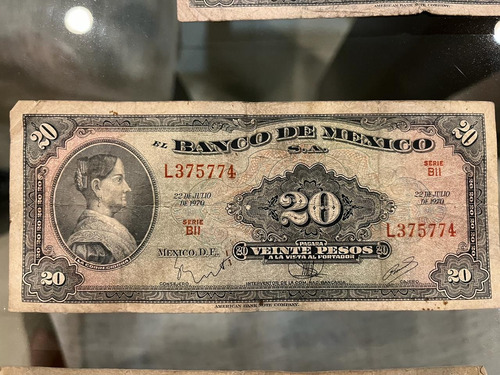 Billete De México De $20 Del Año 1970 Serie B11