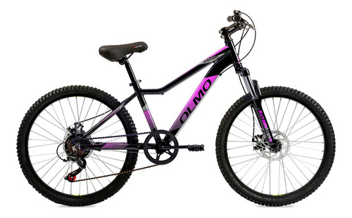 Bicicleta Mtb Rodado 24 Olmo Safari 240 Disco Alu Plan Fas Color Negro/Fucsia Tamaño del cuadro 14