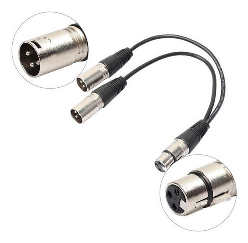 4 Pedazos Divisor Y Cable De Sonido Adaptador 2 X Xlr A Xlr