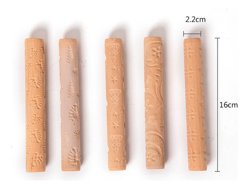 Pottery Tools Texture Clay - Juego De Rodillos De Madera Par