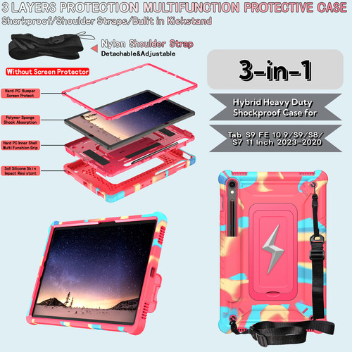 Funda Para Samsung Galaxy Tab S10 S9 Fe S8 S7 Kids, Funda Protectora Para Tableta Con Soporte Plegable