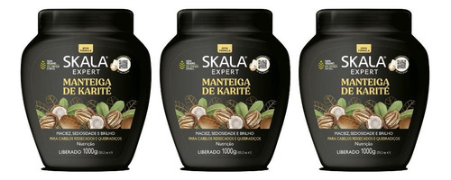 Creme Skala 1kg Manteiga De Karite-kit C/3un