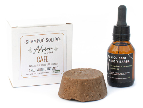 Kit Shampoo Solido Cafe + Tonico Crecimiento Intensivo