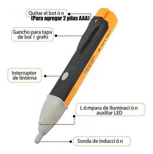 Detector De Voltaje Tipo Pluma No Contacto 90-1000v Catii-10