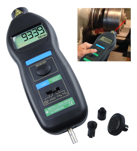 Tacometro De Contacto Y Laser 99999 Rpm Velocidad Contador