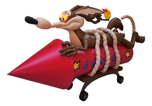Boneco Wile E Coyote Action Figure Looney Tunes 37cm Comprim