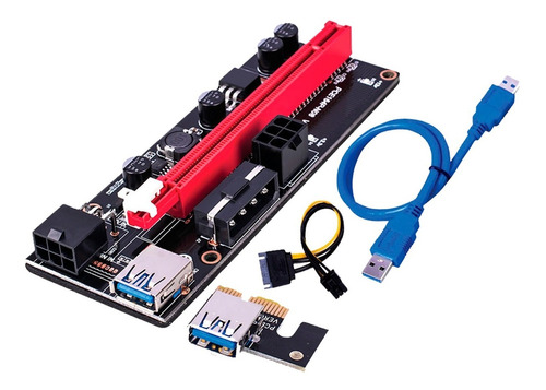 Riser Pcie 1x A 16x Nisuta Mineria Btc 009s Kit 6 Pin Usb