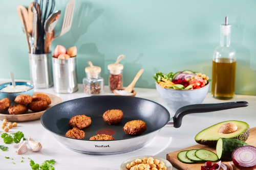 Sarten 24cm Tefal Primary Induccion Acero Inox Antiadherente Plateado