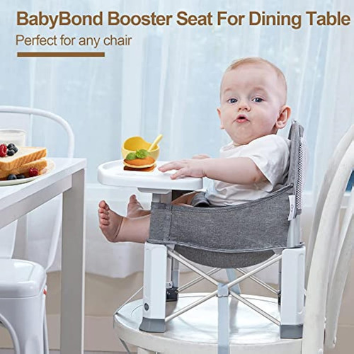 Asiento Elevador De Viaje Para Bebés Con Bandeja Doble,