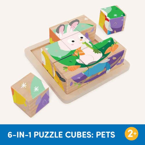 Juego De Cubos De Rompecabezas 6 En 1 Mascotas