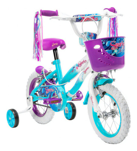 Bicicleta Para Niñas R12 Spark Llantas Aire Y Entrenamiento Color Azul