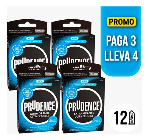 Preservativo Prudence  Extra Grande Ultra Sensible 12