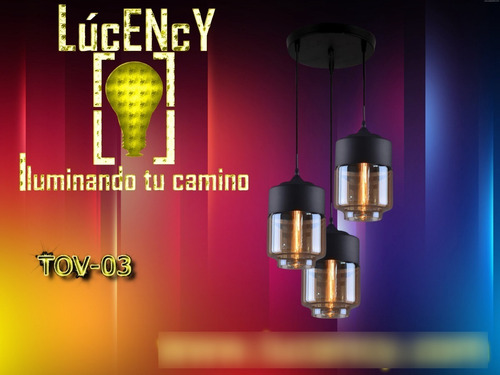 Lámpara Ngr Lighting Con Cristal Ámbar, Mod. Tov-03