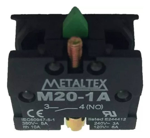 Bloco De Contato M20-1a 1na Para Botão M20 E P20 Metaltex**