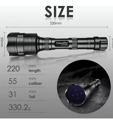 Lanterna Uniquefire Led Uv Ultravioleta Premium