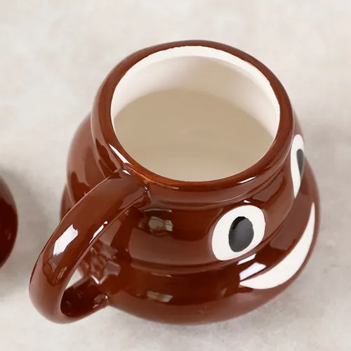 Taza Emoji Popo Caca Ceramica Tapa Kawaii Mug Broma