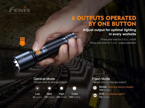 Imagen 5 de 7 de Linterna Led Fenix C6 V2.0 Usb 900 Lumens + Bateria Arb L18 2600mah Sumergible