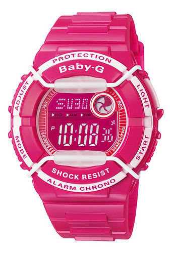 Reloj Baby-g Deportivo Digital Bgd-120p-4dr Resina Femenino Color de la correa Fucsia Color del fondo Fucsia
