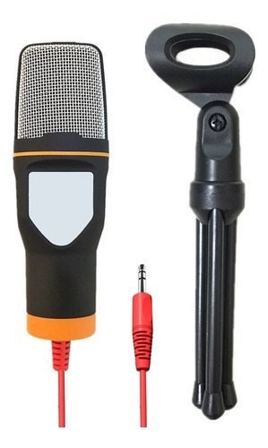 Microfone Condensador P2 Com Suporte De Mesa Mymax