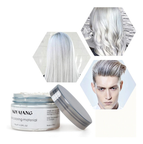 Mofajang Tintura Pelo Teñido Temporal Cabello Blanco 