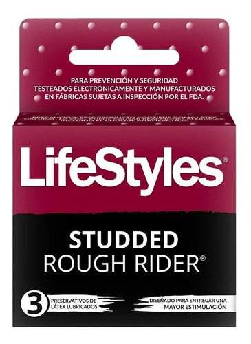 Preservativo Condones Studded Rough Rider X 3 Un Lifestyles