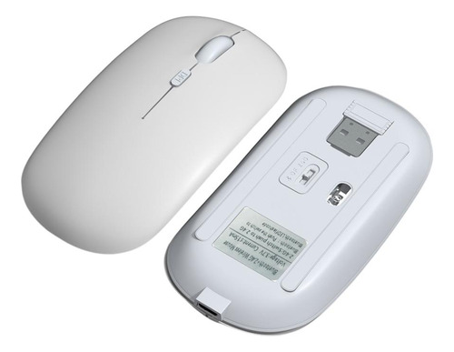 Mouse De Modo Duplo Sem Fio Bluetooth Recarregável Portátil Cor Modelo De Carregamento De Modo Duplo: Branco