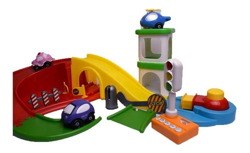 Imagen 7 de 10 de Pista De Auto Y Helicoptero Primer Infancia C/lanzador Fibro